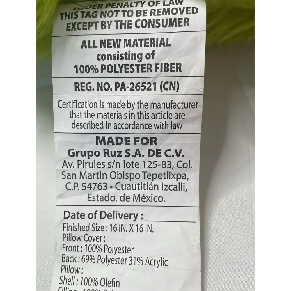 Dr. Seuss The Grinch 16x16 Green Faux Fur Christmas Throw Pillow Ruz 2024